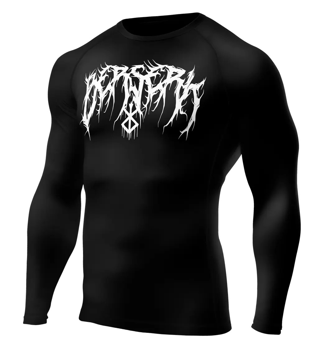 BERSERK Siyah Long Sleeve Compression T-Shirt - WHITE