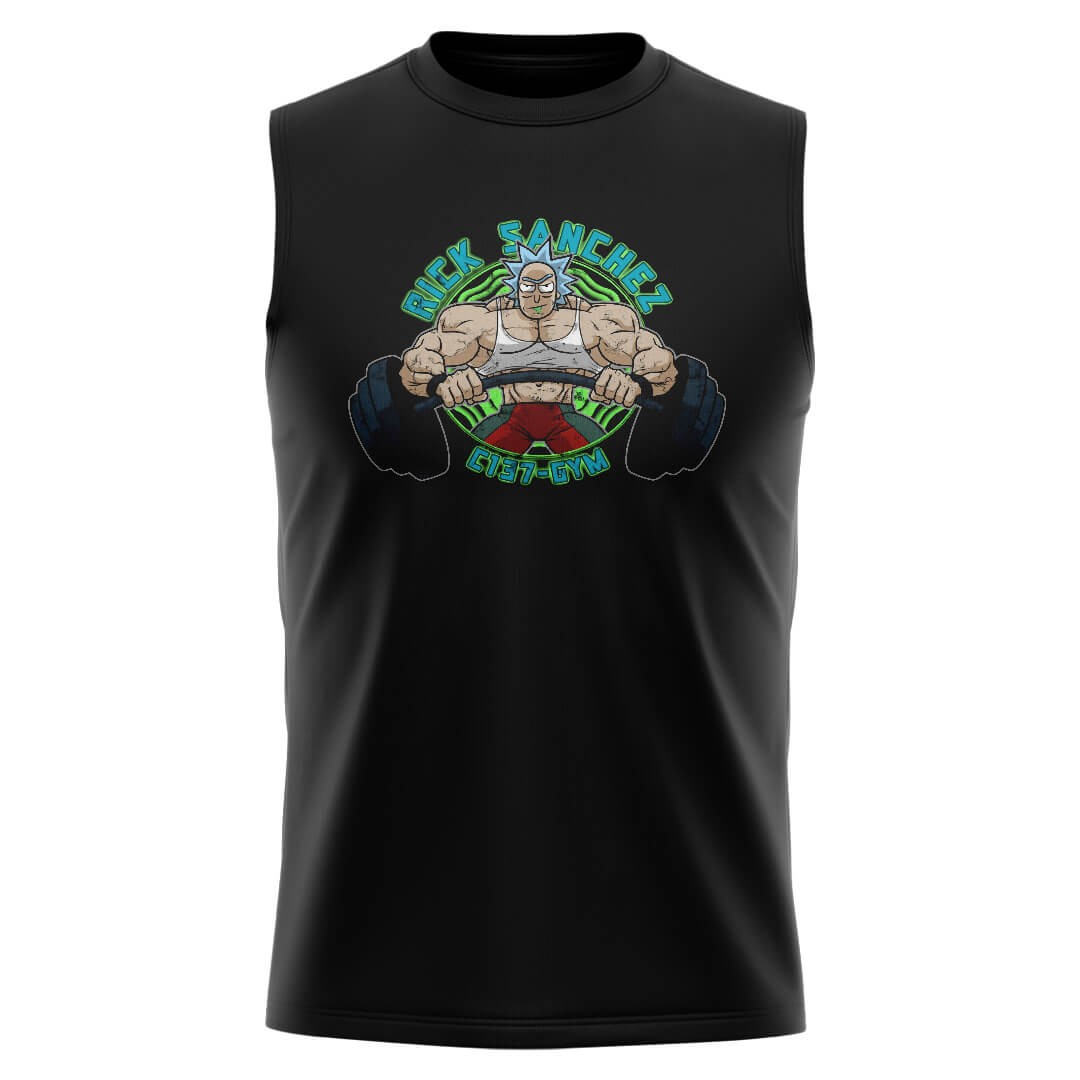 RICK Siyah Regular Fit Sleeveless T-Shirt