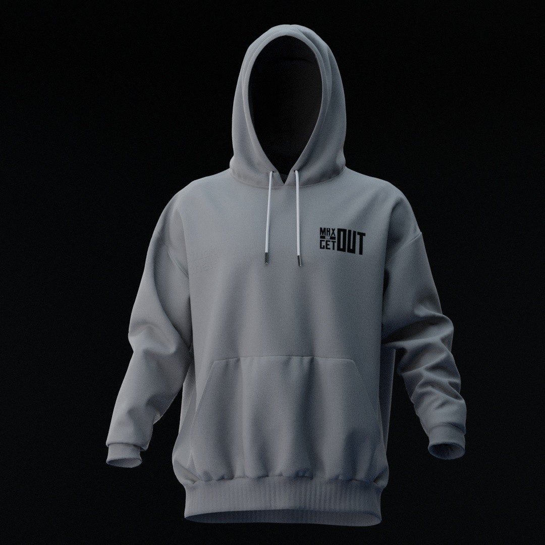 MAXOUT Gri Oversize Hoodie