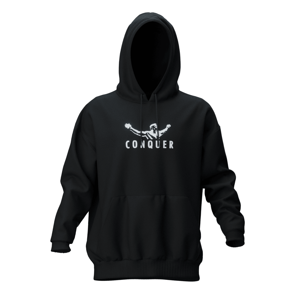 CONQUER Siyah Oversize Hoodie