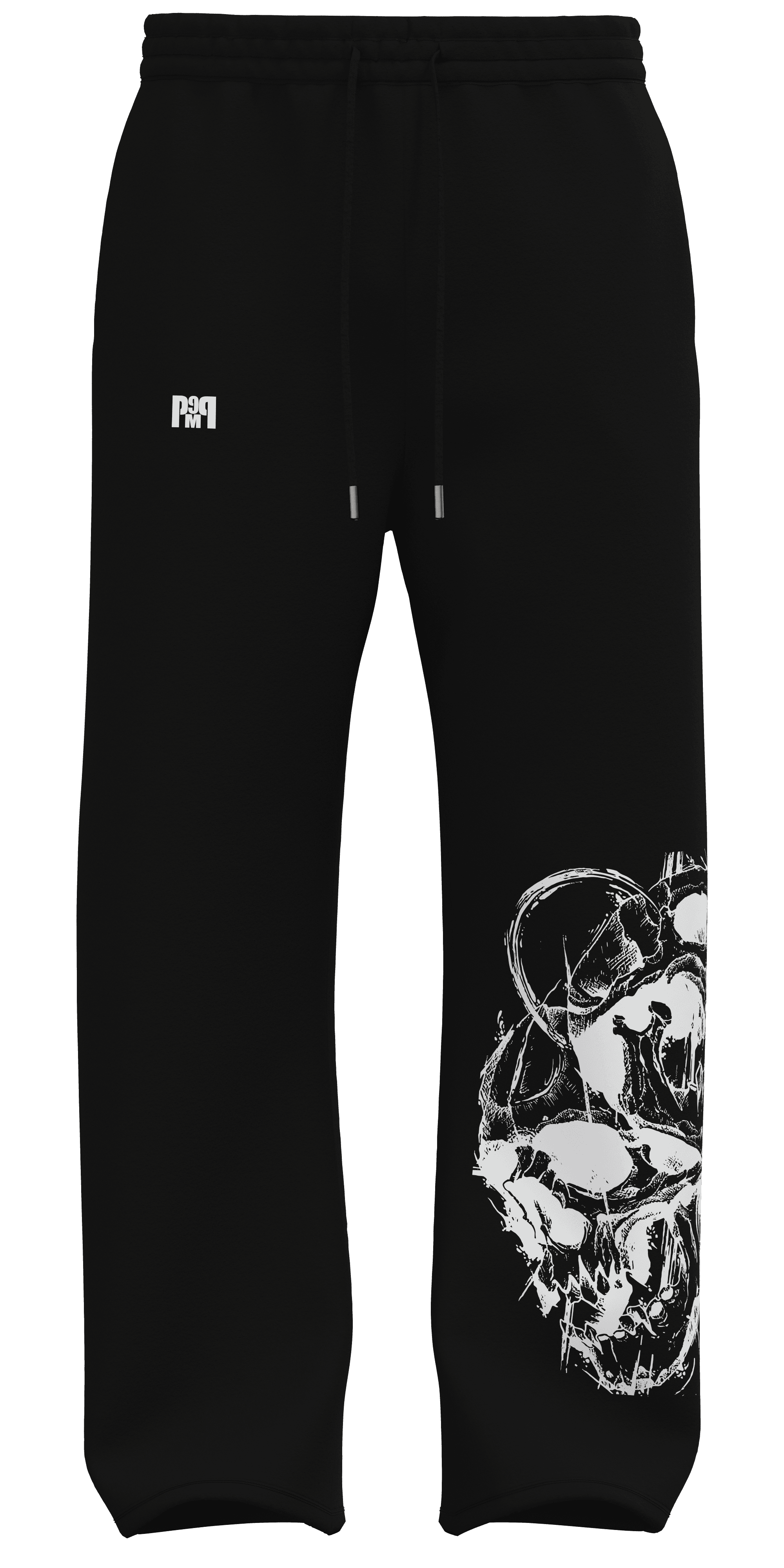 PUMP9 SKULL Siyah Baggy Düz Paça Eşofman 