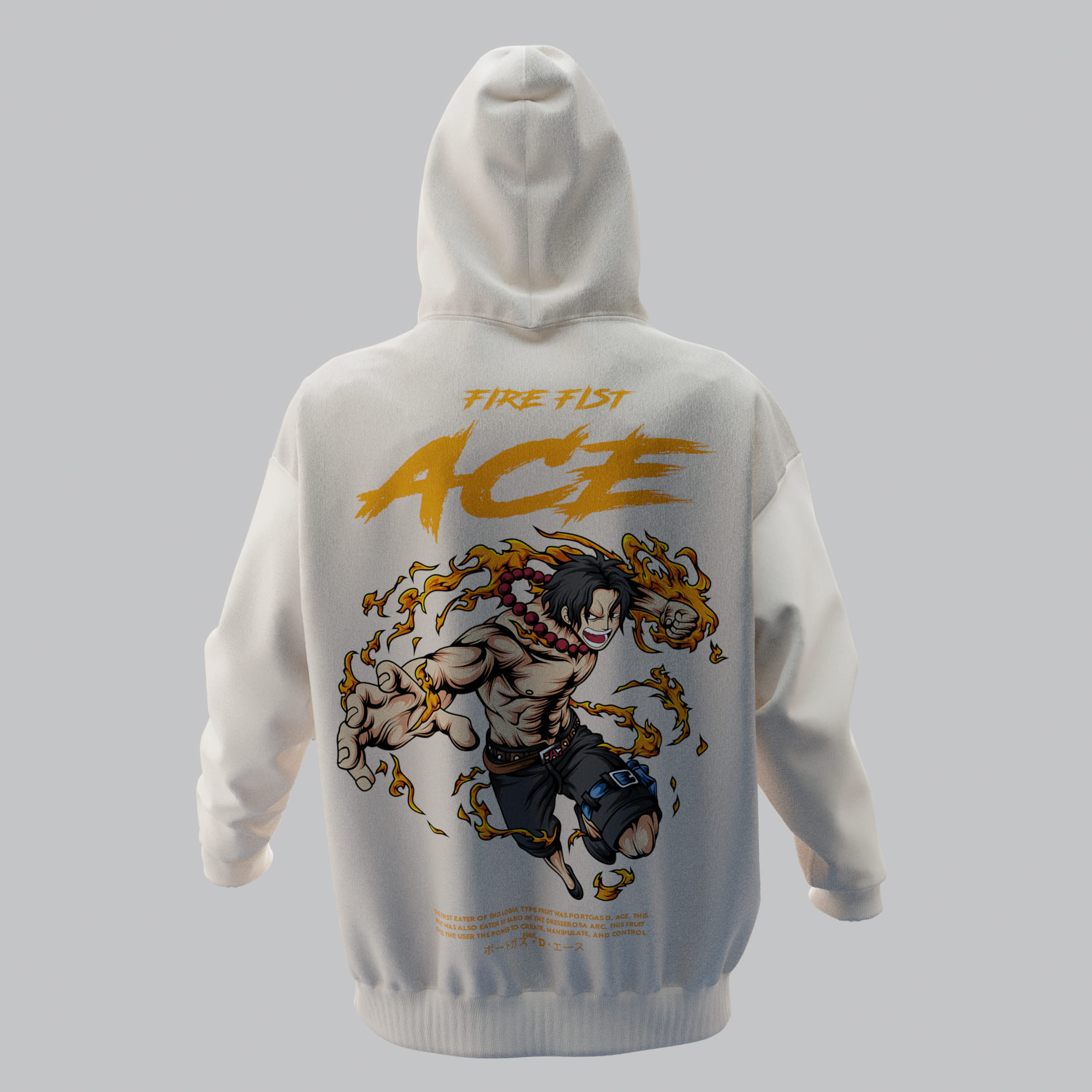 ACE Kırık Beyaz Oversize Hoodie 