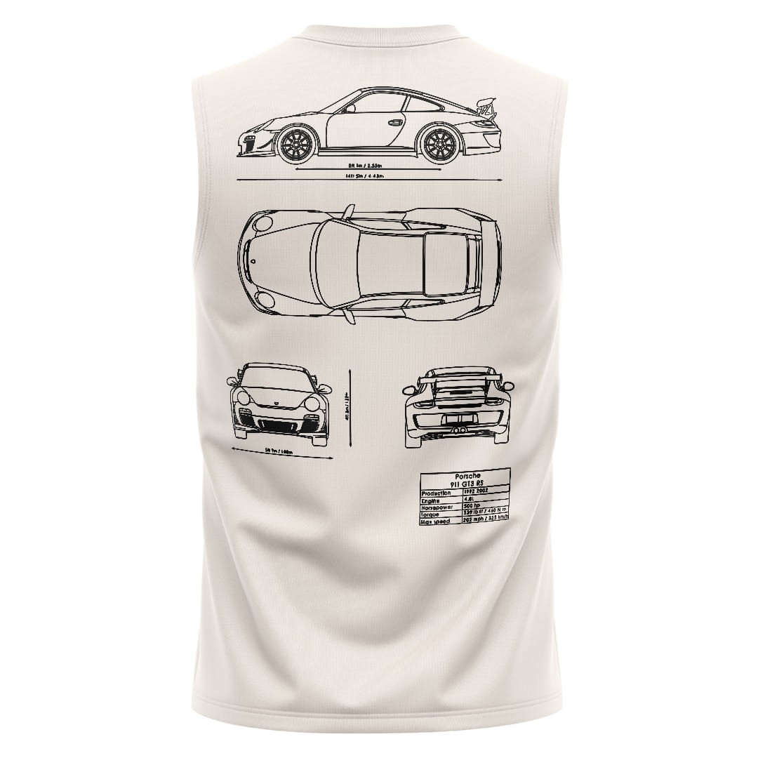 PORSCHE Kırık Beyaz Regular Fit Sleeveless T-Shirt
