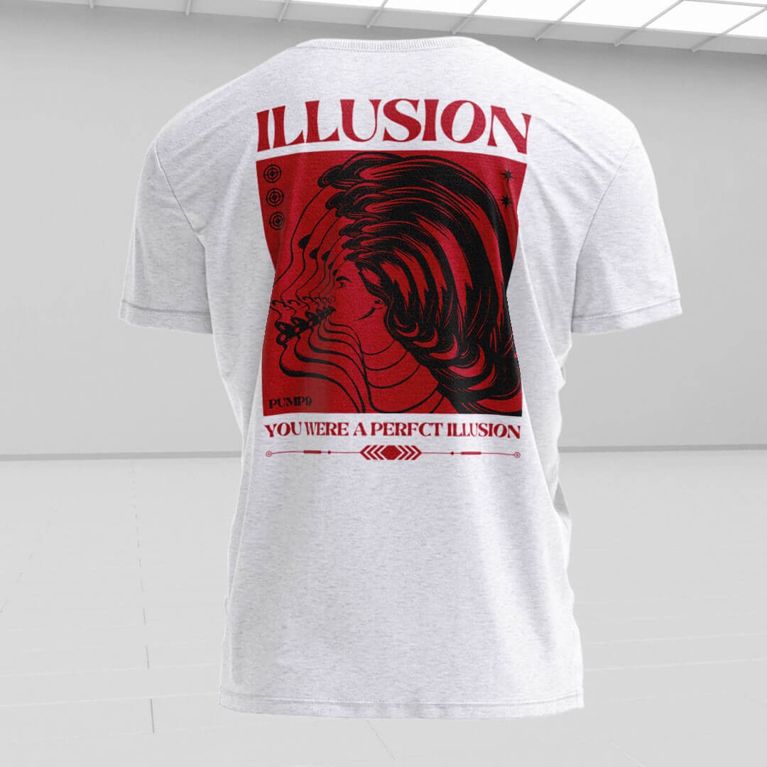 ILLUSION Beyaz Regular Fit T-Shirt