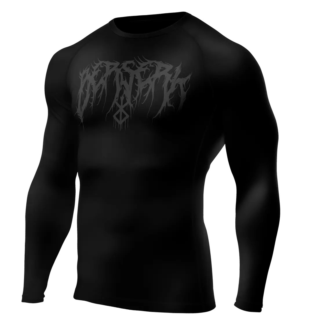 BERSERK Siyah Long Sleeve Compression T-Shirt - SILVER