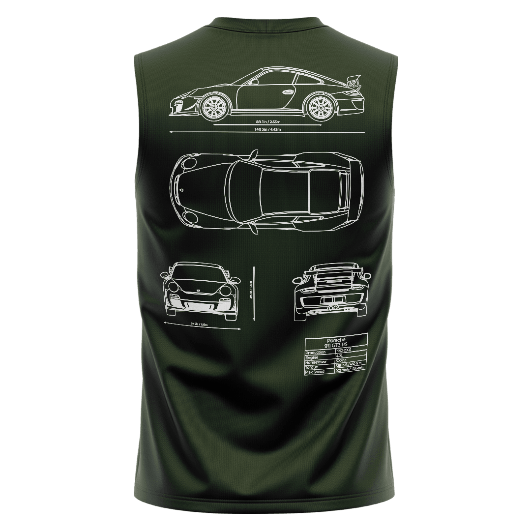 PORSCHE Haki Yeşili Regular Fit Sleeveless T-Shirt