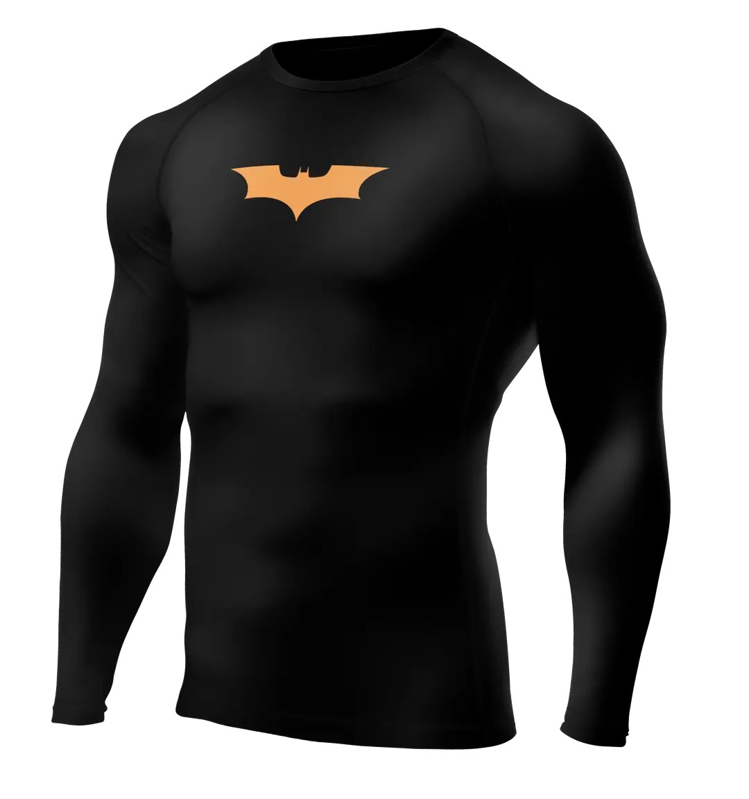 BATMAN Siyah Long Sleeve Compression T-Shirt - GOLD