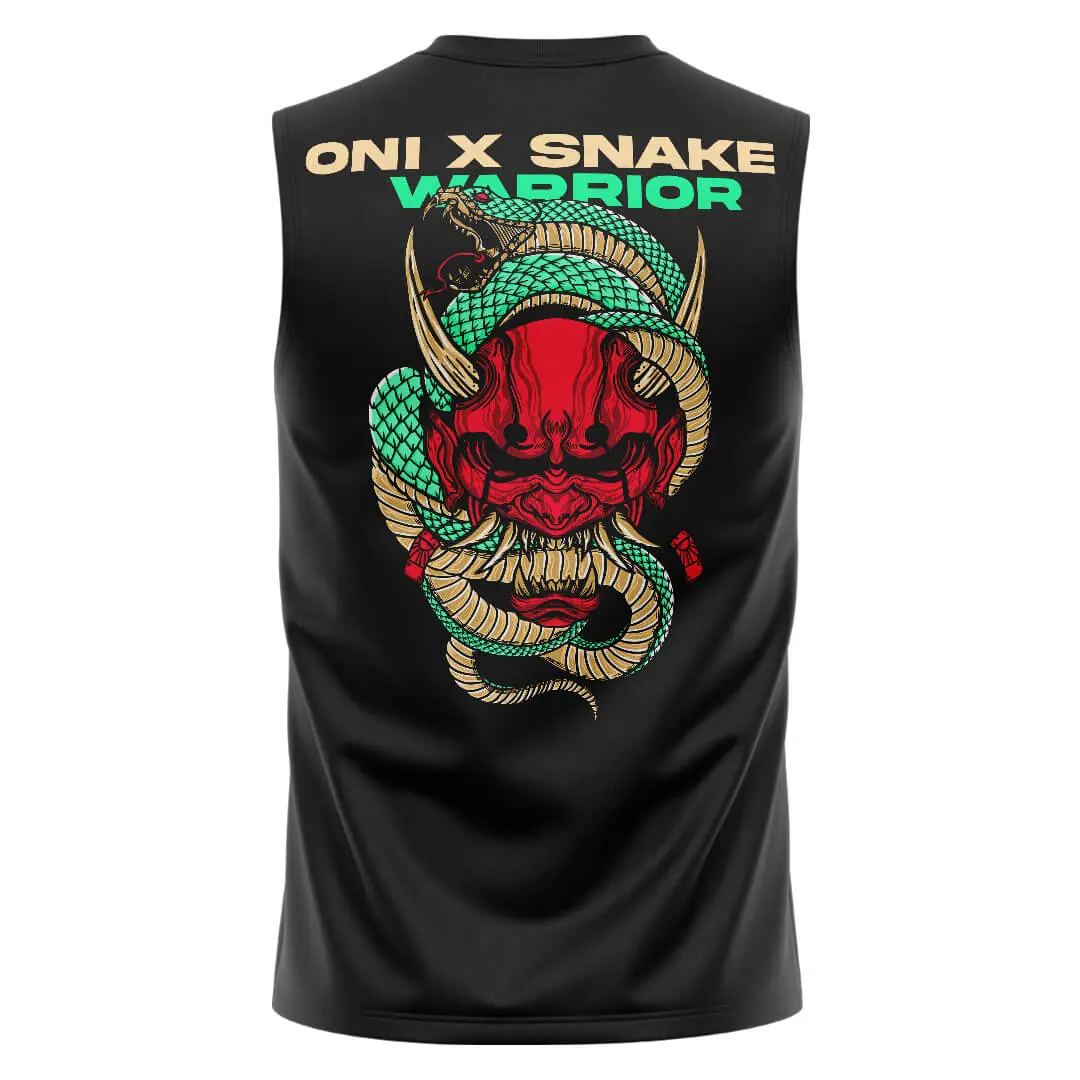 OnixSnake Siyah Regular Fit Sleeveless T-Shirt