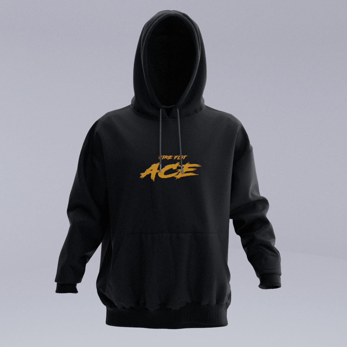 ACE Siyah Oversize Kalıp Hoodie