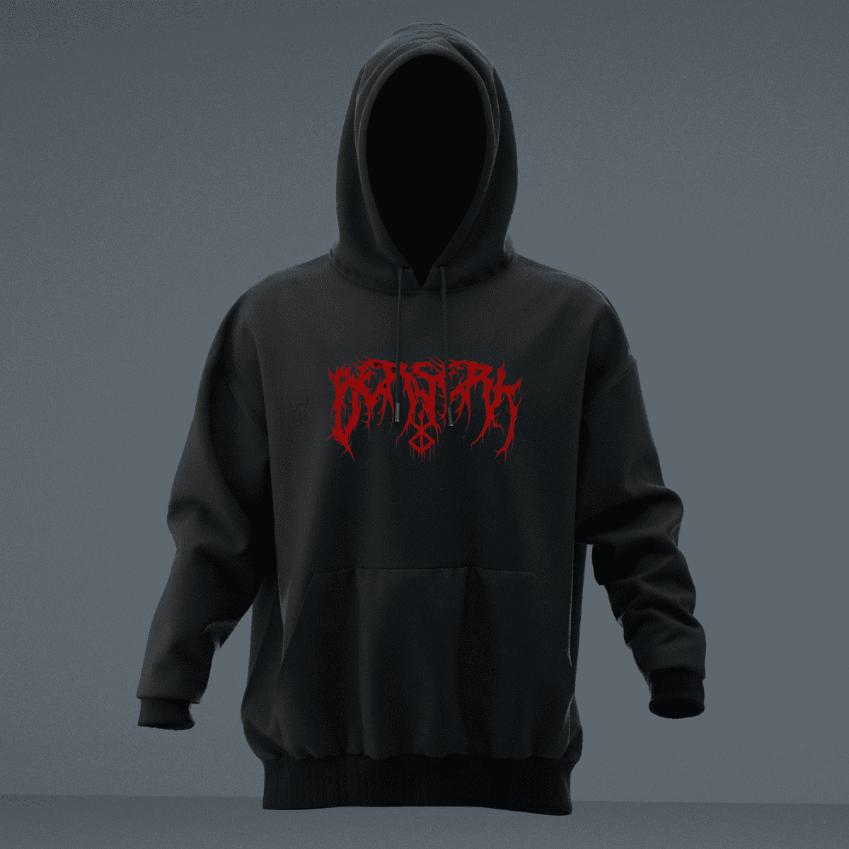 BERSERK Siyah Oversize Hoodie