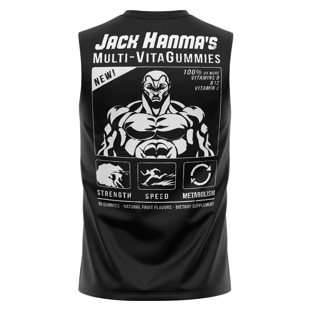 JACK HANMA Siyah Regular Fit Sleeveless T-Shirt