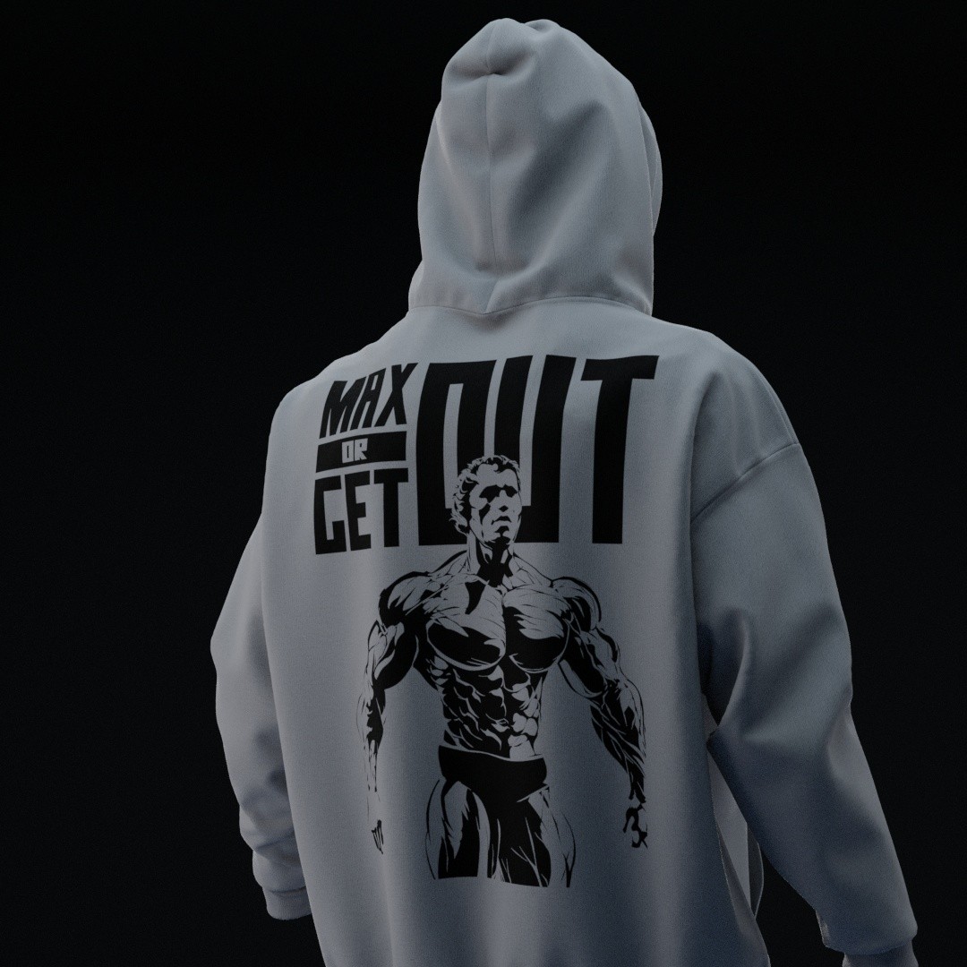 MAXOUT Gri Oversize Hoodie