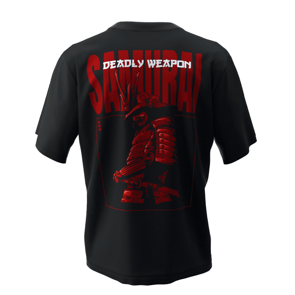 SAMURAI Siyah Oversize Kalıp T-Shirt