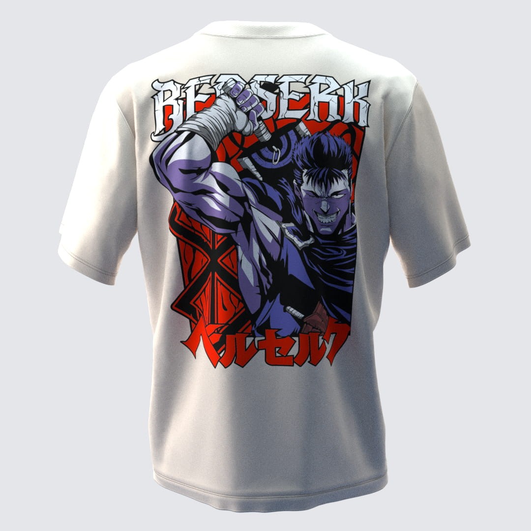 BERSERK Kırık Beyaz Oversize T-Shirt