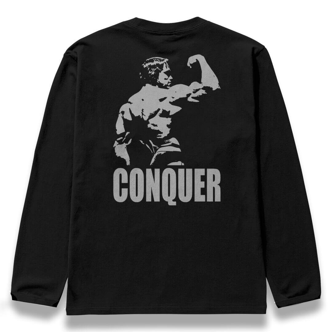 CONQUER Siyah Oversize Kalıp Long Sleeve