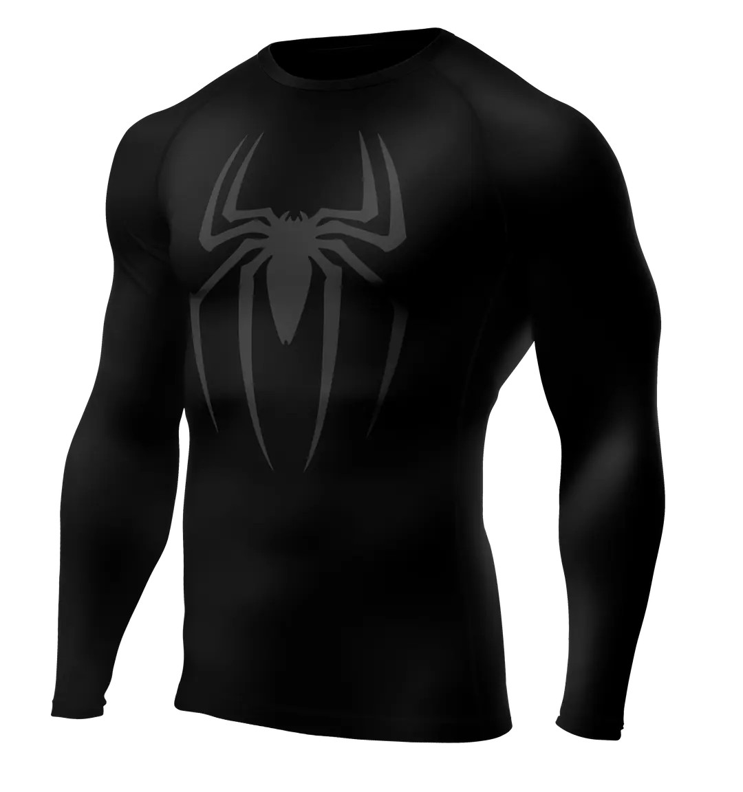 SPIDERMAN Siyah Long Sleeve Compression T-Shirt - SILVER