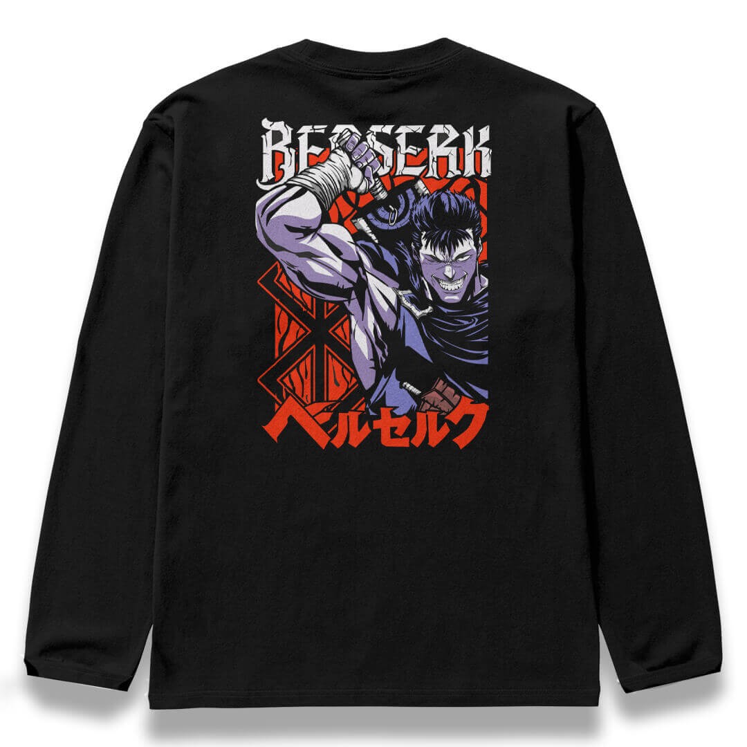 BERSERK Siyah Oversize Kalıp Long Sleeve