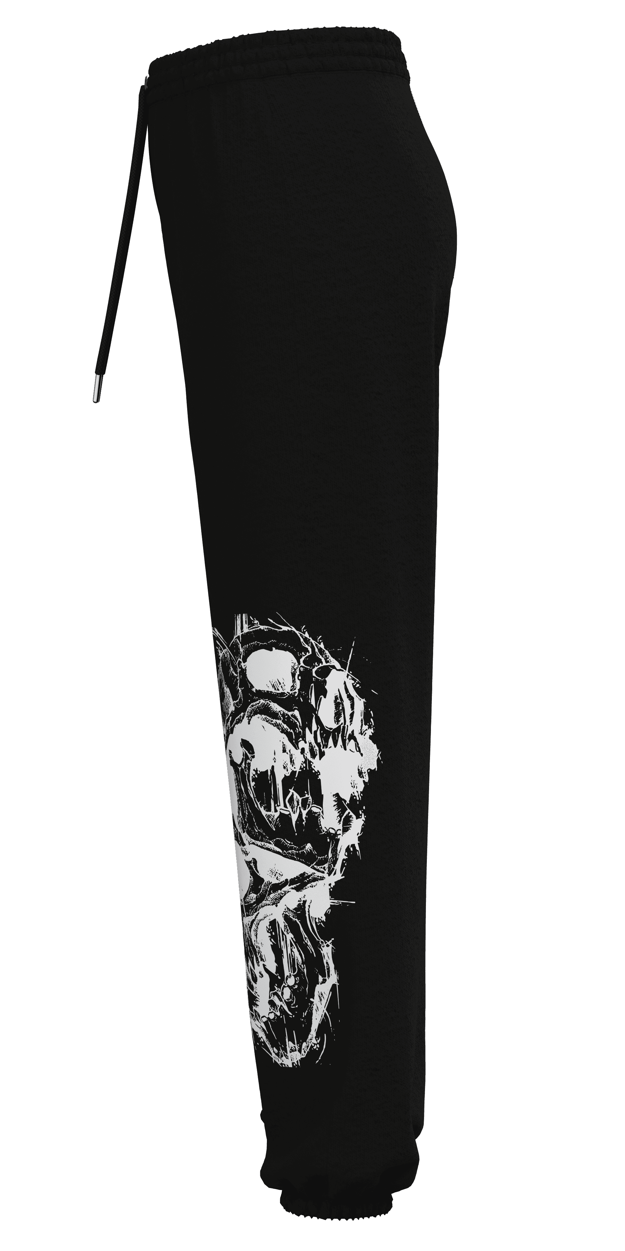 PUMP9 SKULL Siyah Baggy Lastikli Paça Eşofman 
