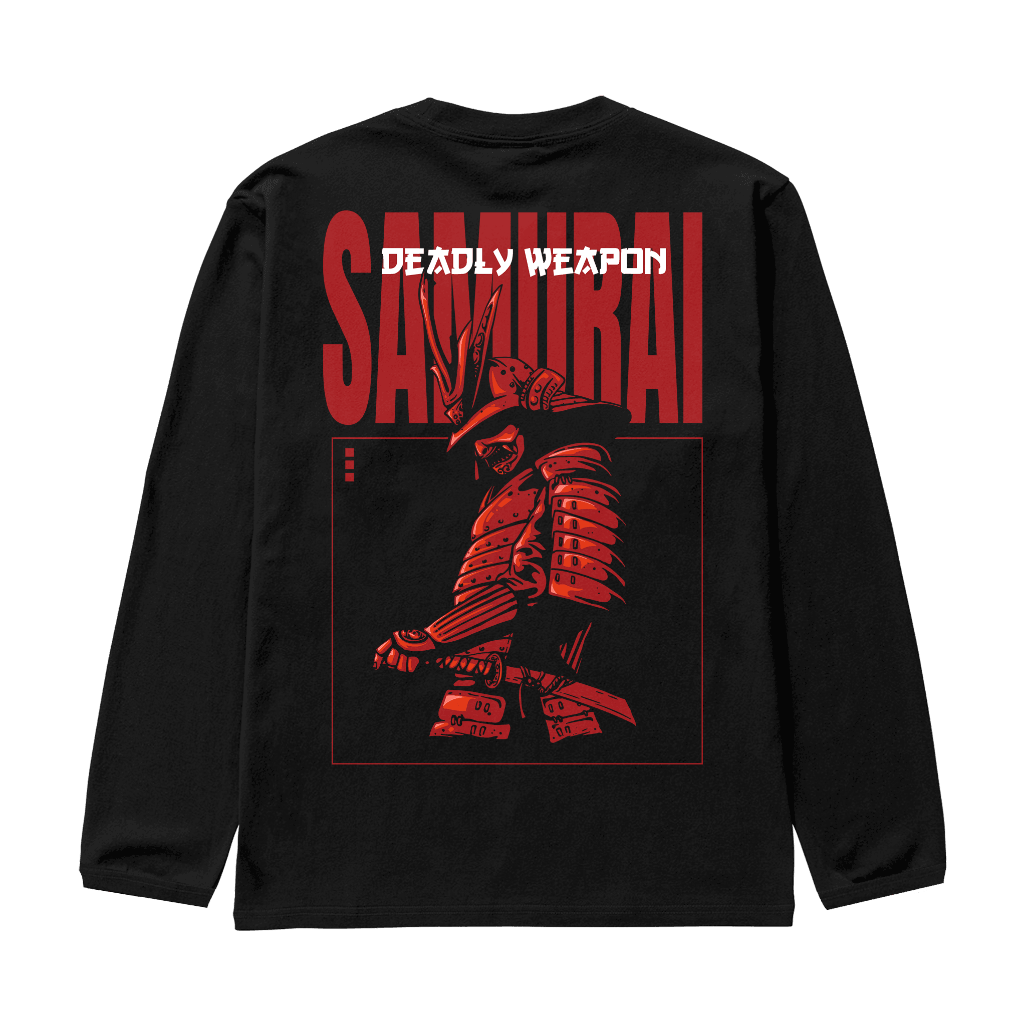 SAMURAI Siyah Oversize Long Sleeve T-Shirt