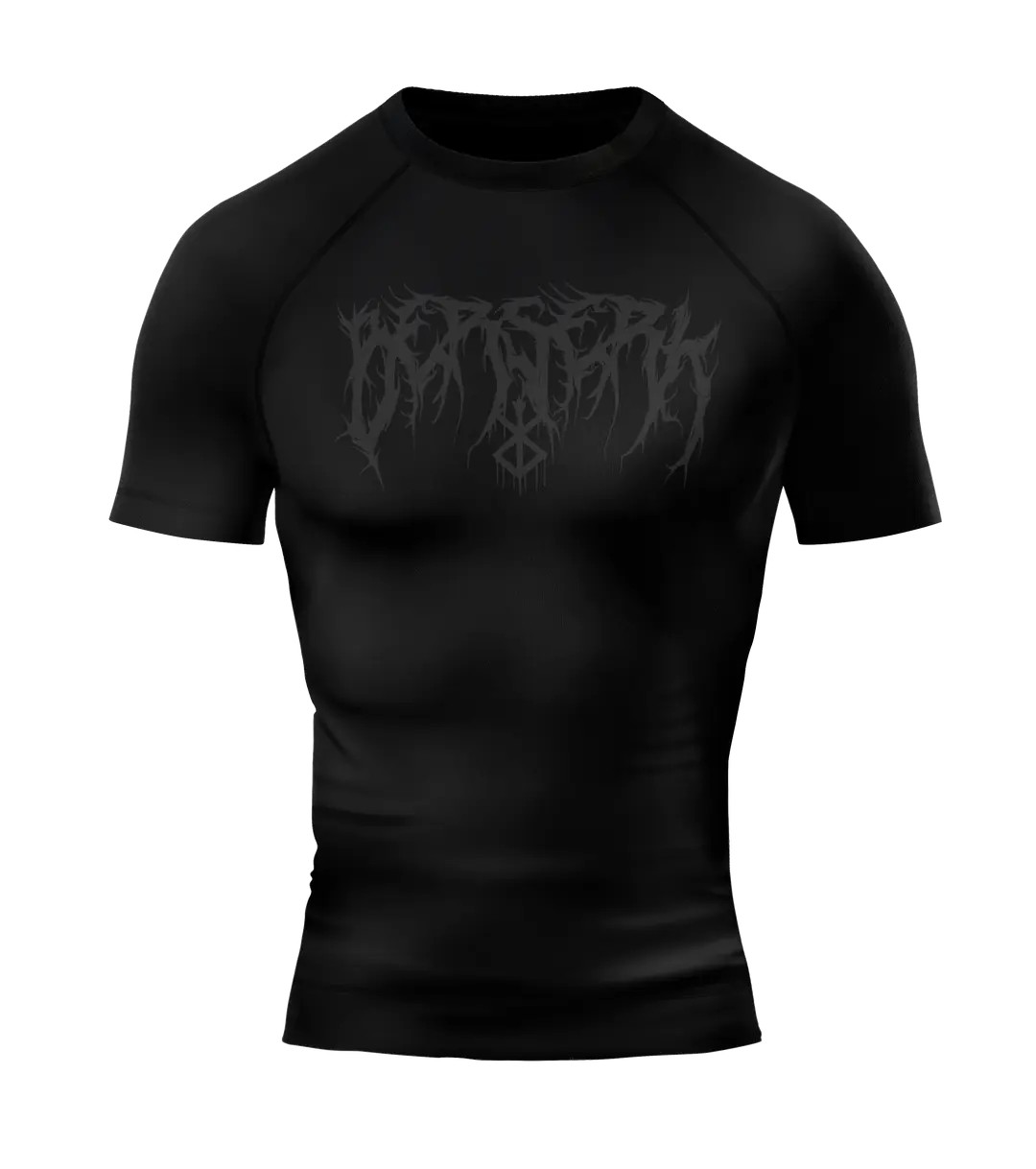 BERSERK Siyah Short Sleeve Compression T-Shirt - SILVER