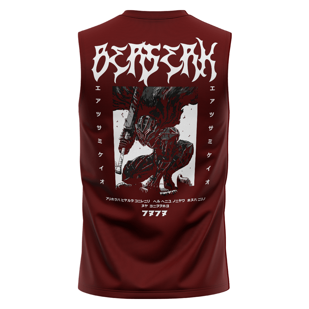 BERSERK Bordo Regular Fit Sleeveless T-Shirt 