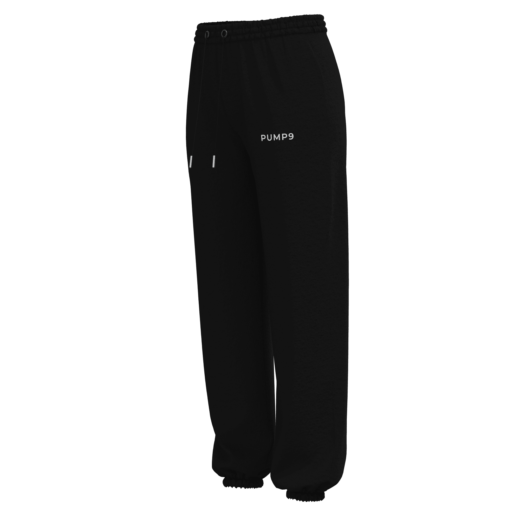 PUMP9 Siyah Baggy Lastikli Paça Eşofman Altı 