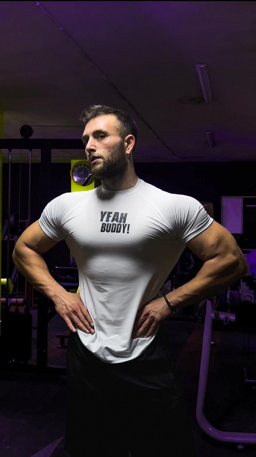 RONNIE Beyaz Short Sleeve Compression T-Shirt