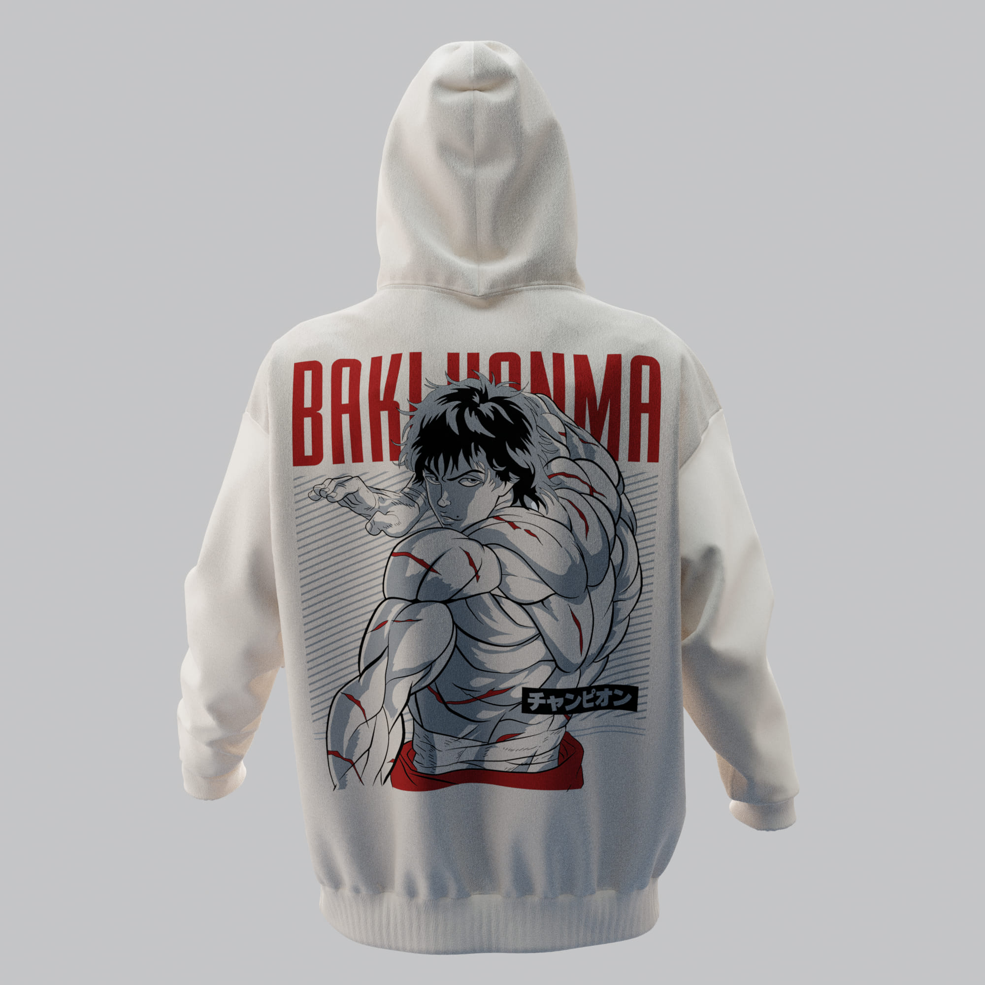 BAKI Kırık Beyaz Oversize Hoodie