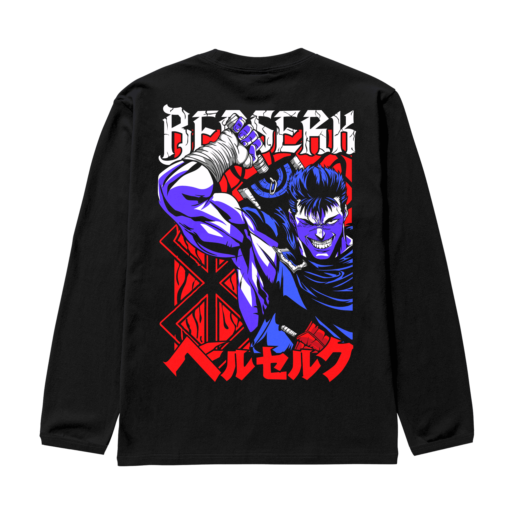 BERSERK Siyah Oversize Long Sleeve T-Shirt