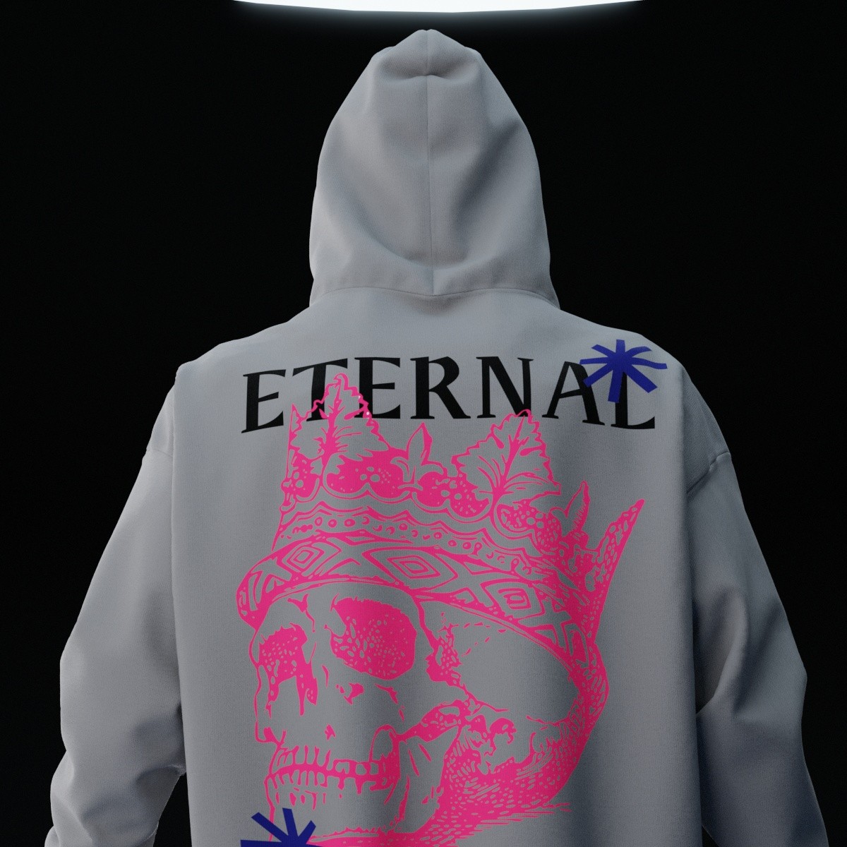 ETERNAL Gri Oversize Hoodie