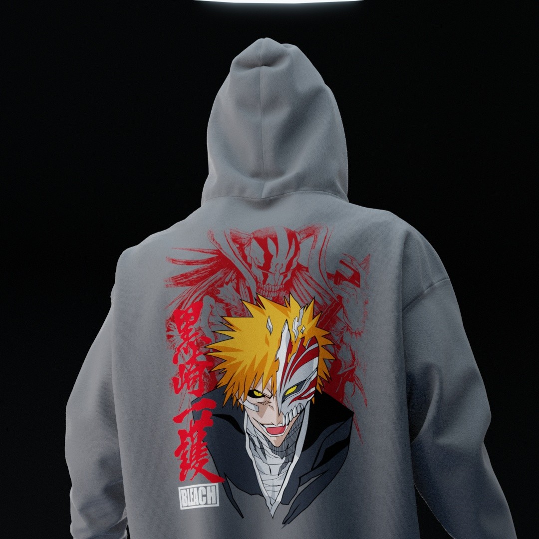 BLEACH Gri Oversize Hoodie