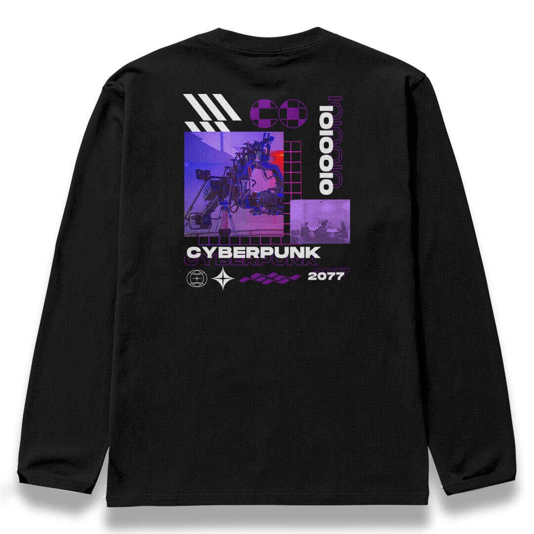 CYBERPUNK Siyah Oversize Kalıp Long Sleeve