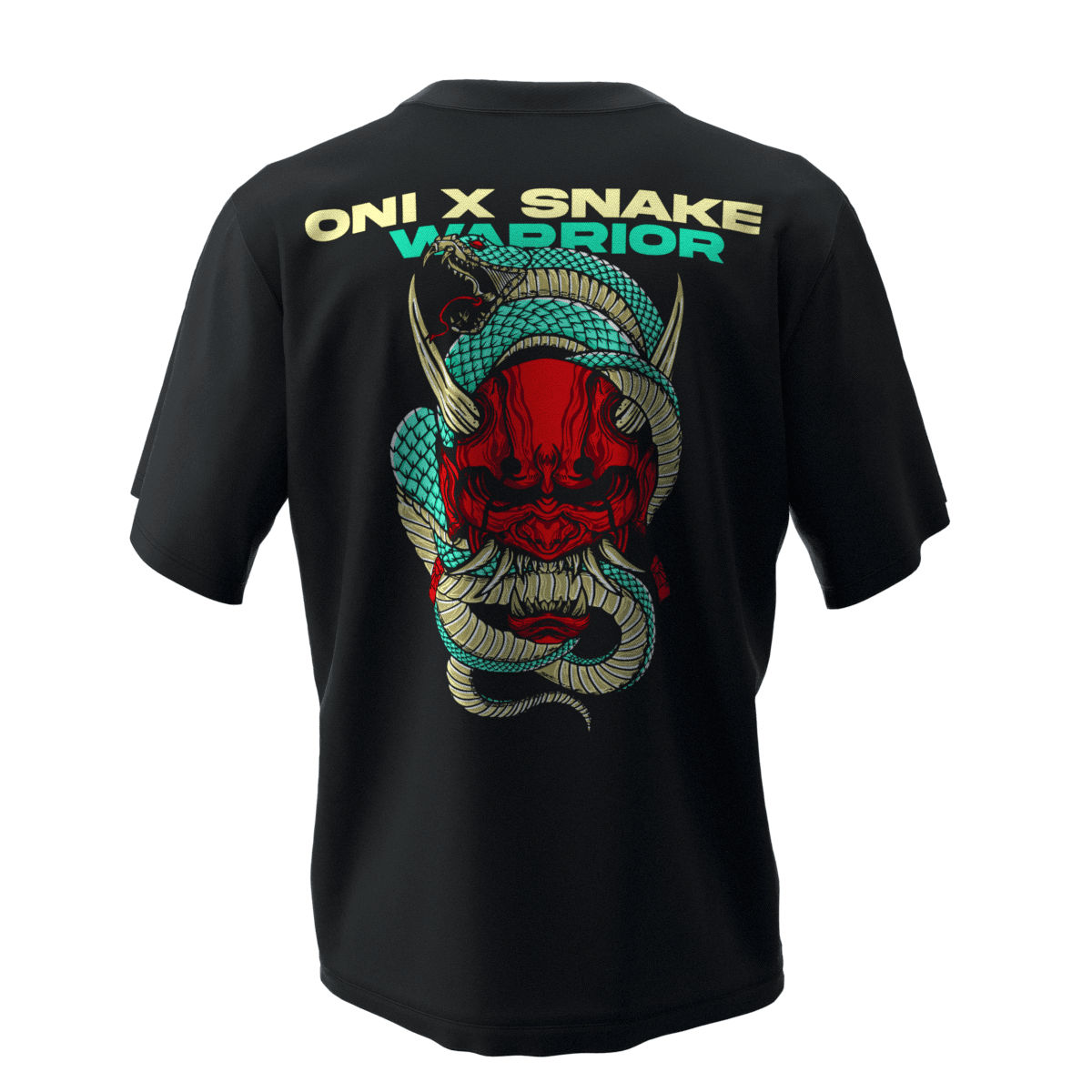 ONISNAKE Siyah Oversize Kalıp T-Shirt