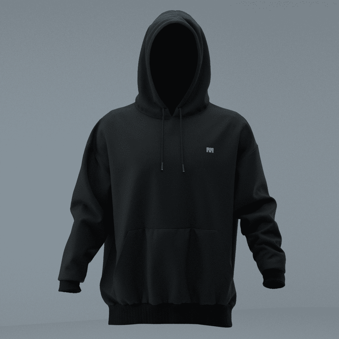 M16 Siyah Oversize Hoodie