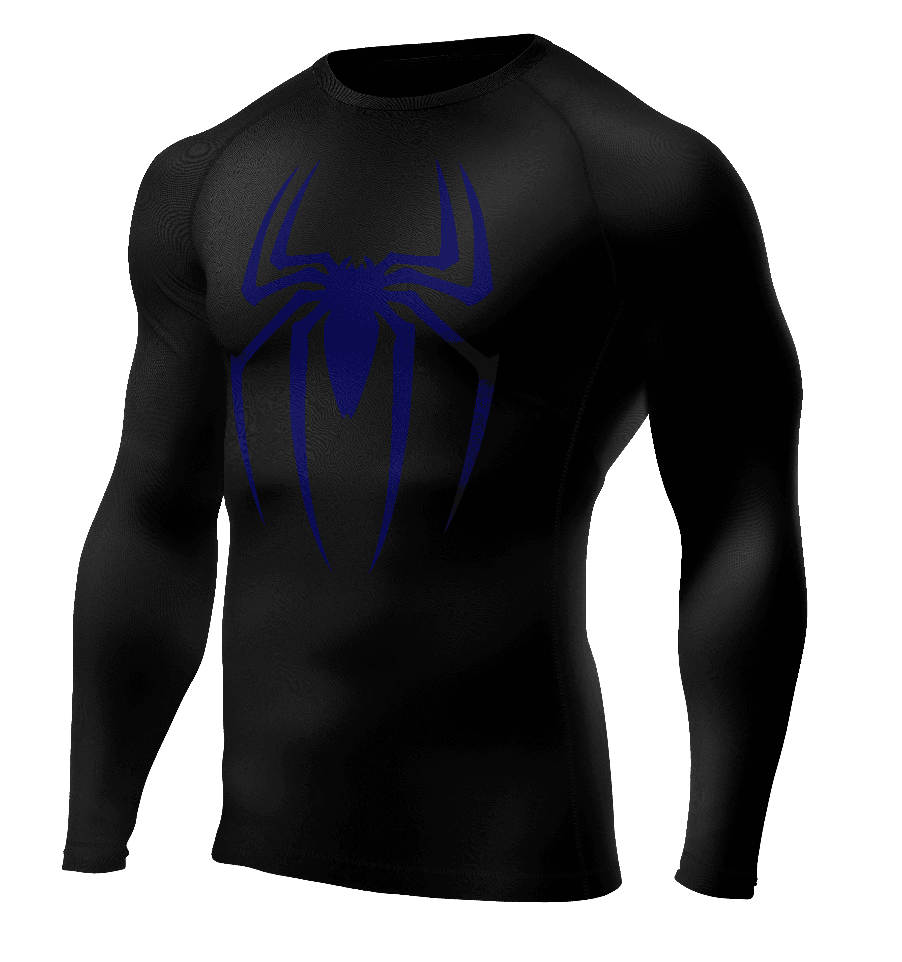 SPIDER BLUE Long Sleeve Compression T-Shirt