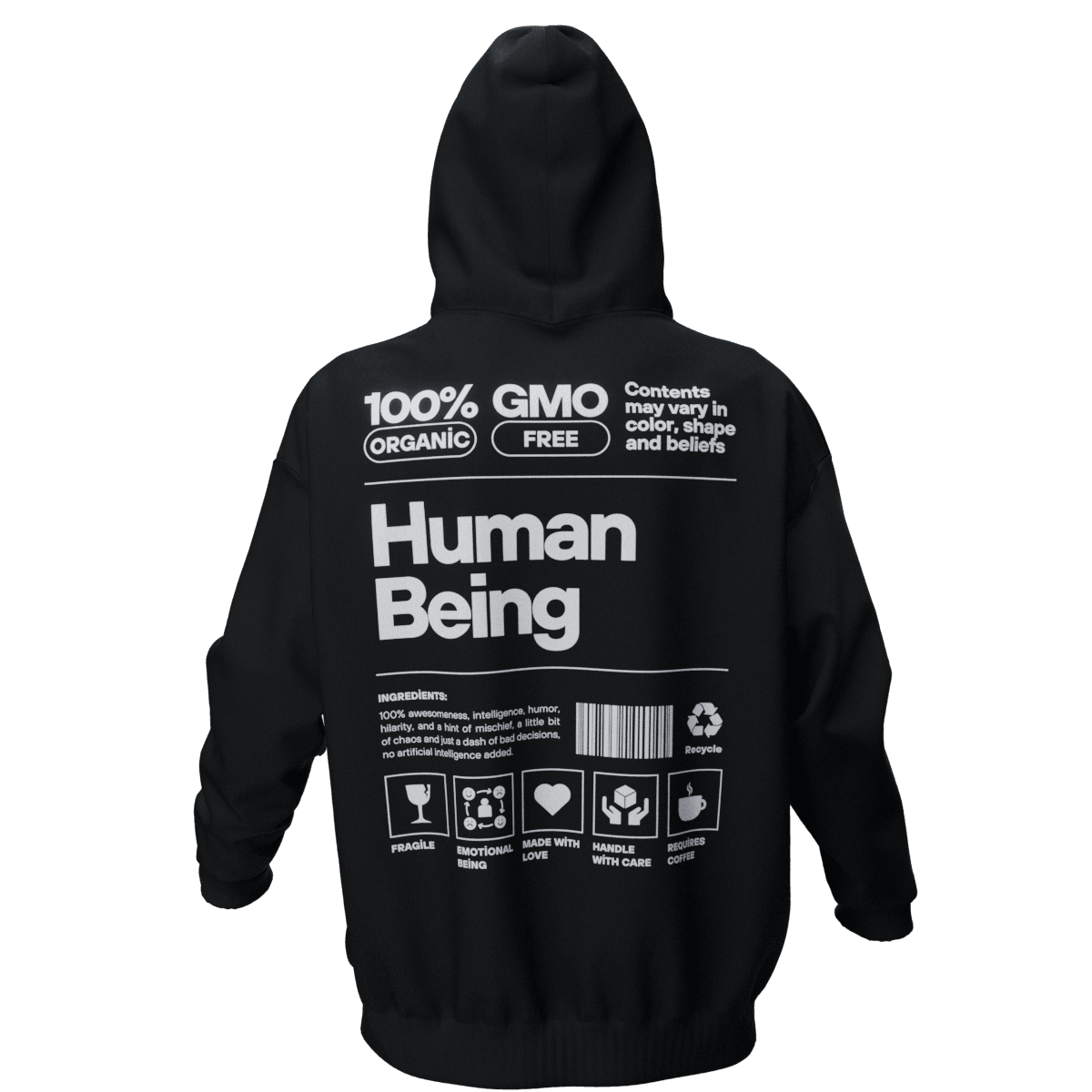 HUMANBEING Siyah Oversize Hoodie