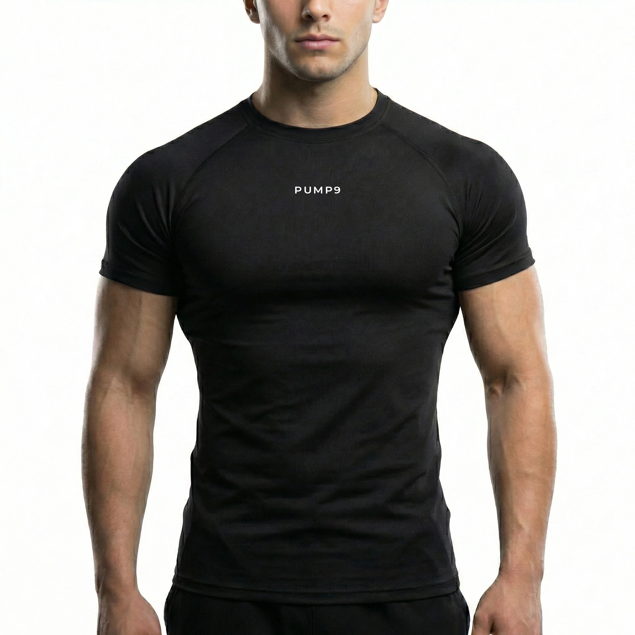 PUMP9® - PUMP9 Siyah Short Sleeve Compression T-Shirt