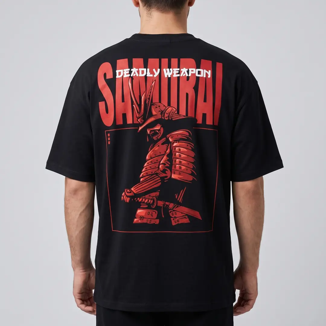 PUMP9® - SAMURAI Siyah Oversize T-Shirt