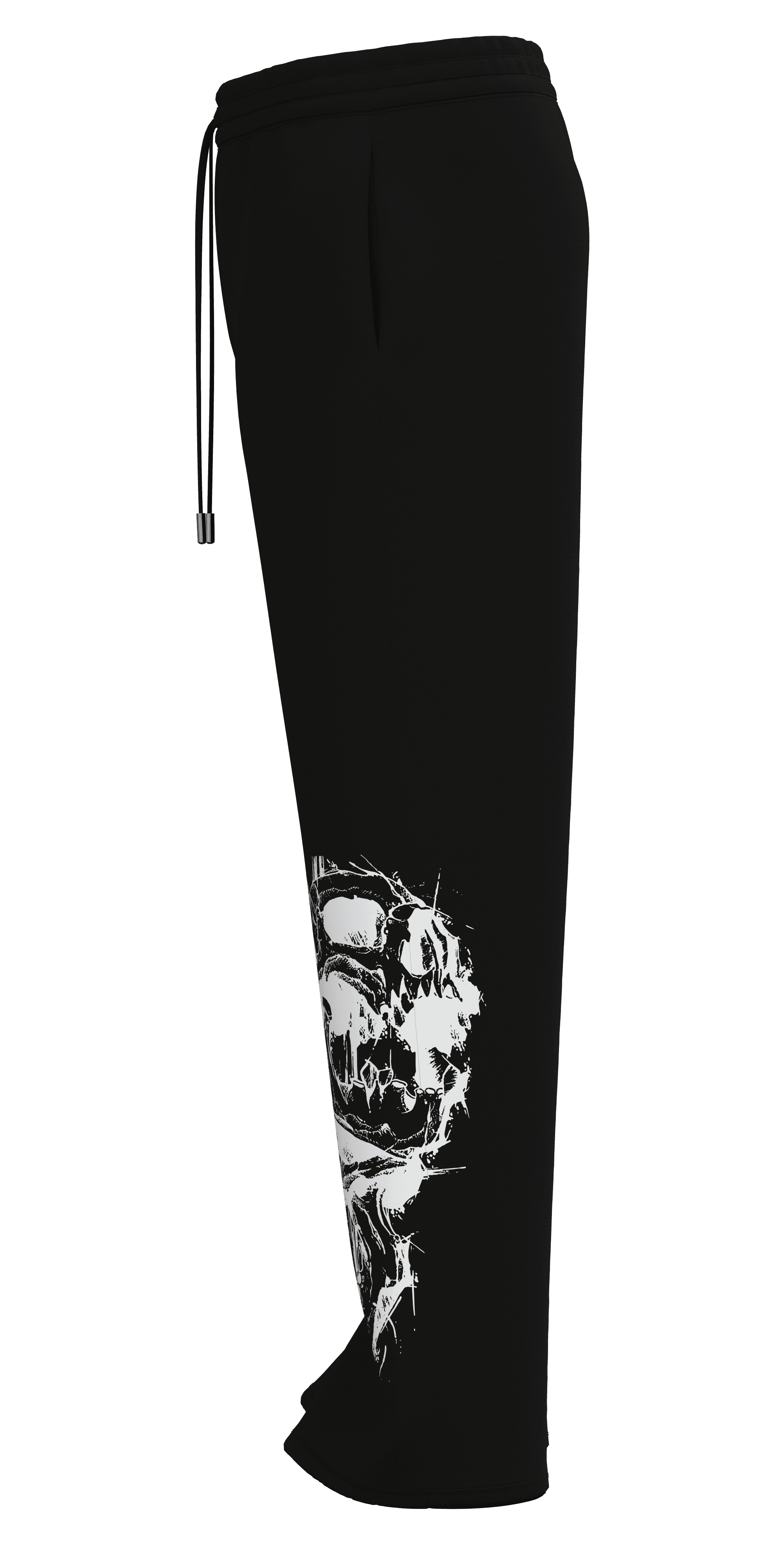 PUMP9 SKULL Siyah Baggy Düz Paça Eşofman 