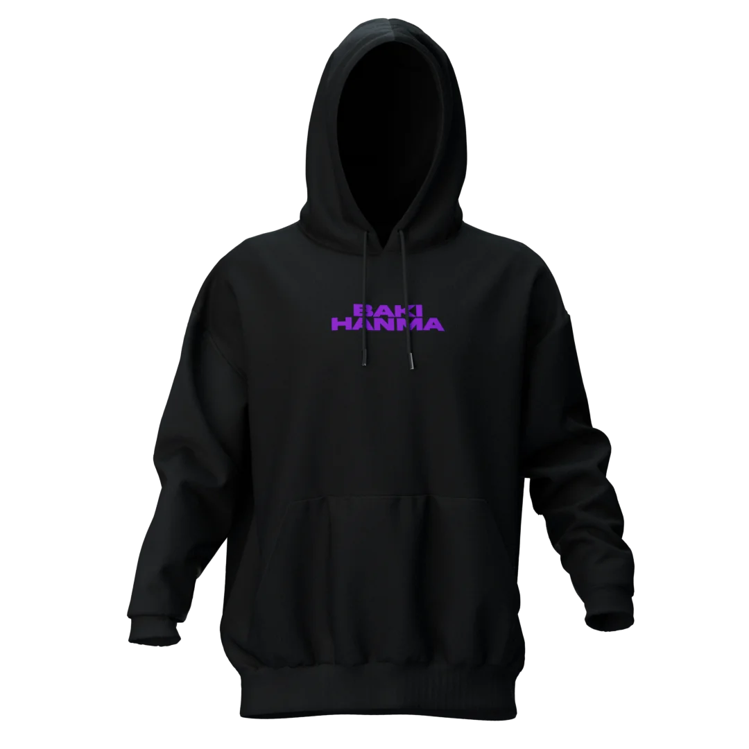 BAKI HANMA Siyah Oversize Hoodie