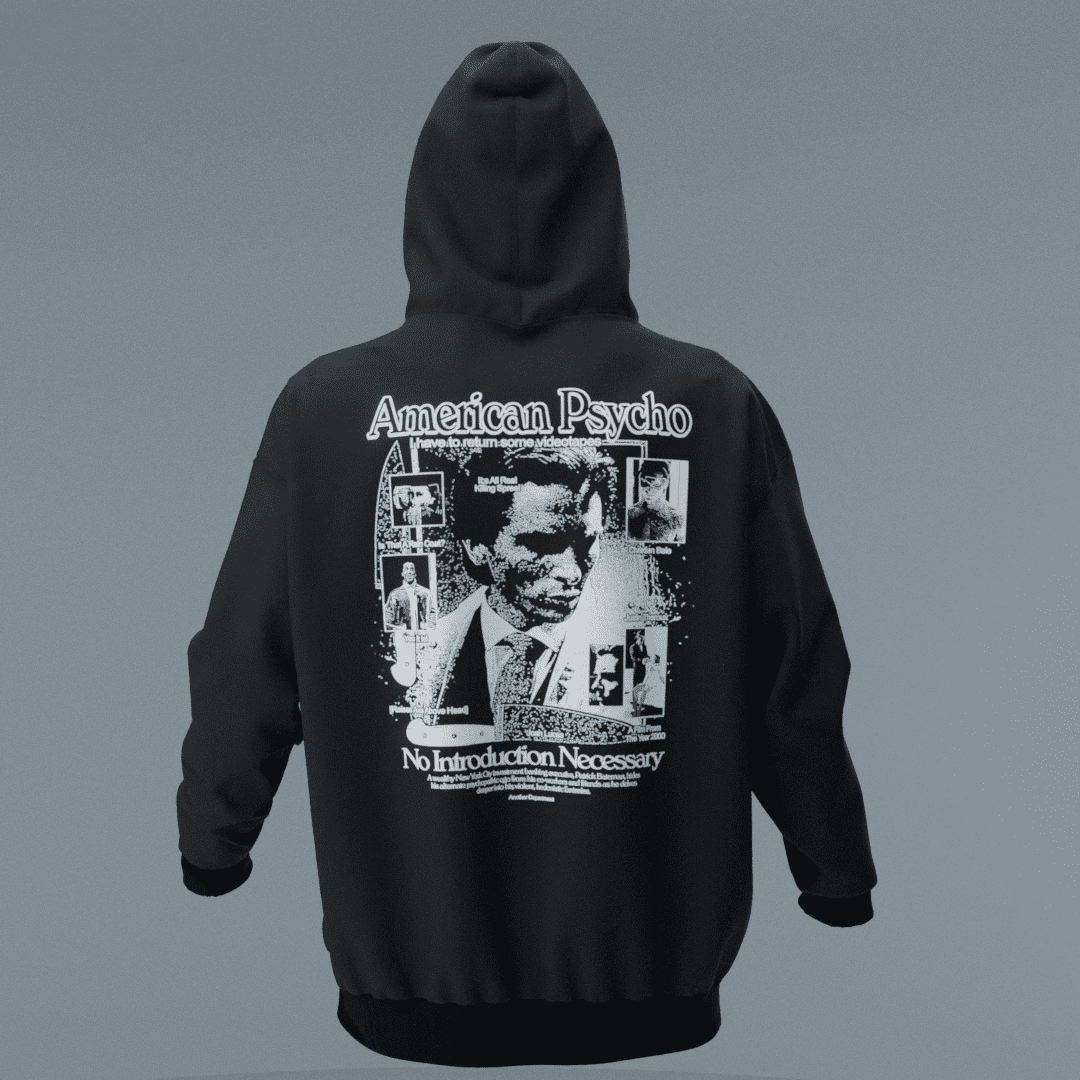 AMERICAN PSYCHO Siyah Oversize Hoodie