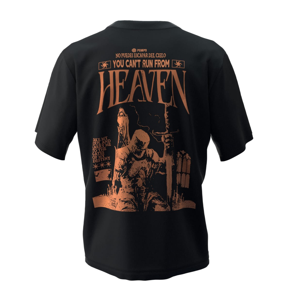 HEAVEN Siyah Oversize Kalıp T-Shirt