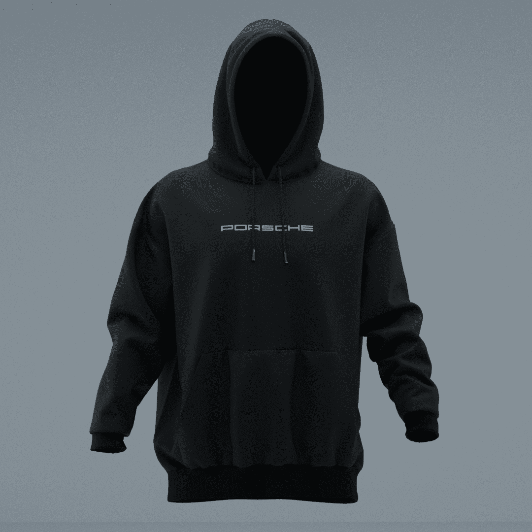 PORSCHE Siyah Oversize Hoodie