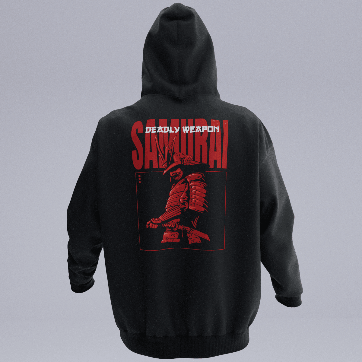 SAMURAI Siyah Oversize Kalıp Hoodie