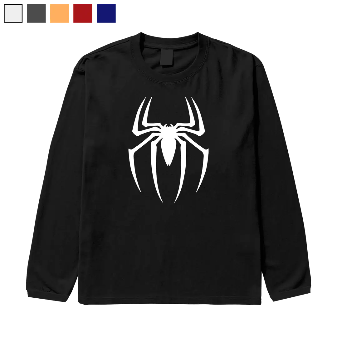 PUMP9® - SPIDERMAN Siyah Oversize Long Sleeve T-Shirt