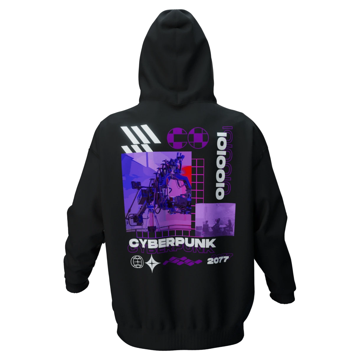 CYBERPUNK Siyah Oversize Hoodie