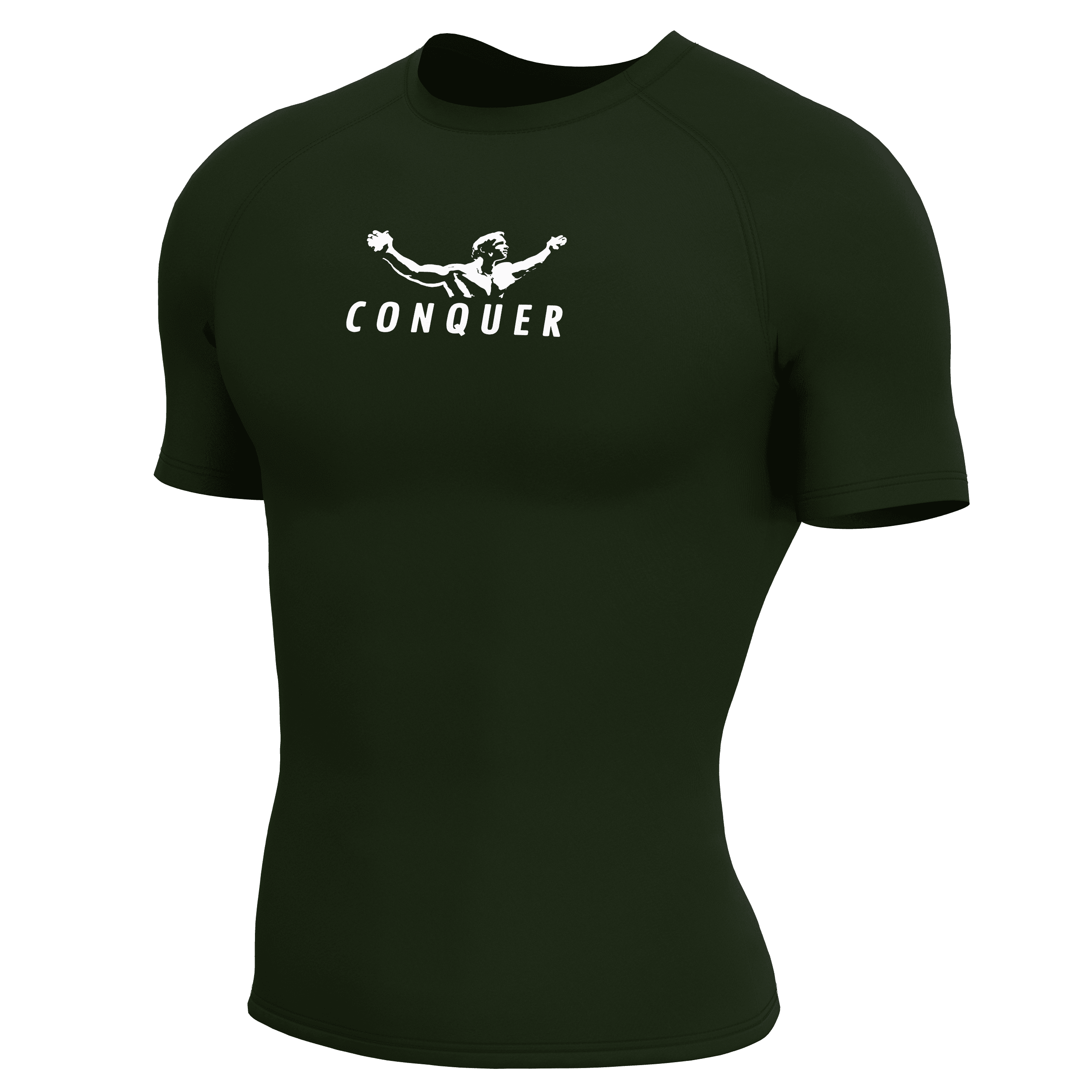 CONQUER Haki Yeşili Short Sleeve Compression T-Shirt