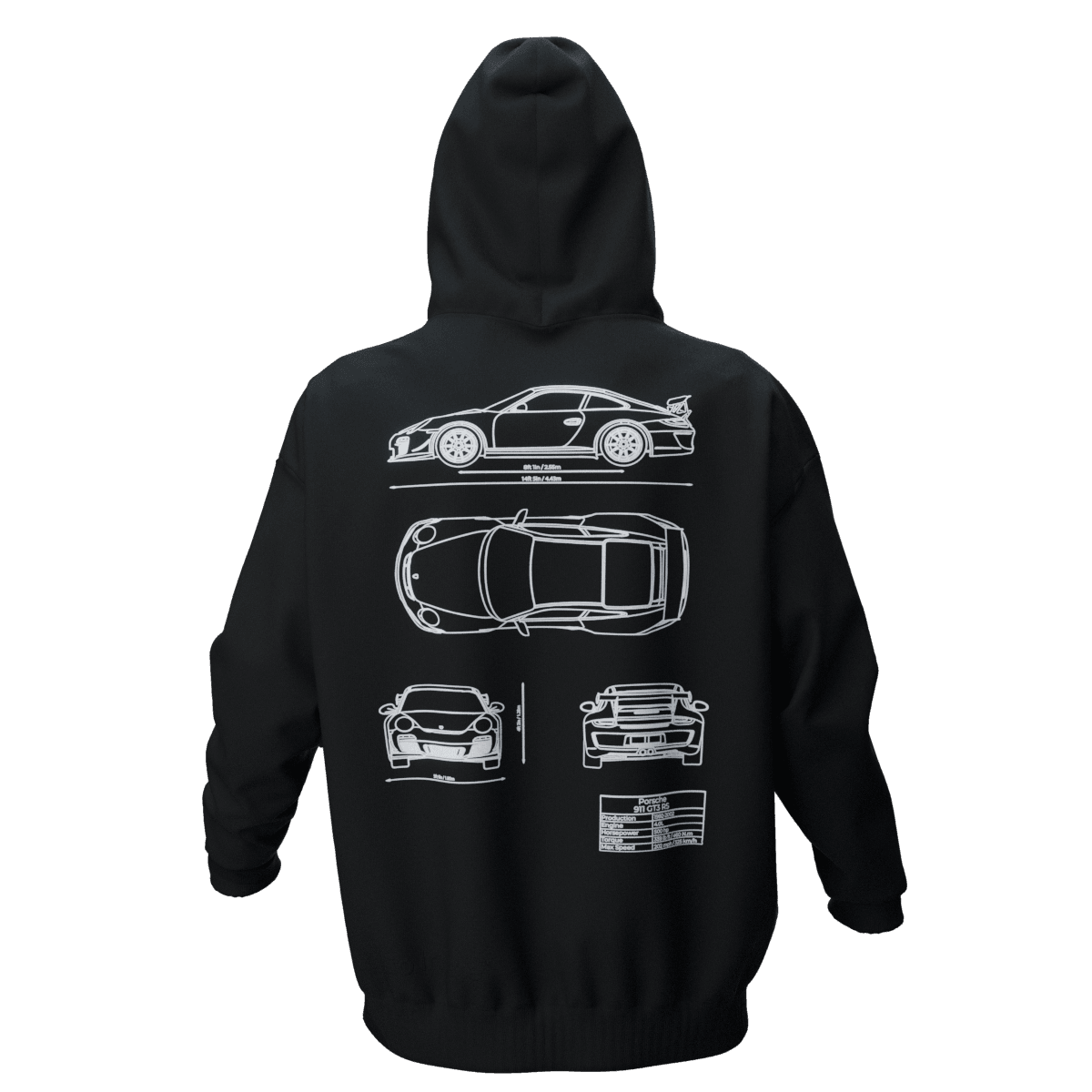 PORSCHE Siyah Oversize Hoodie