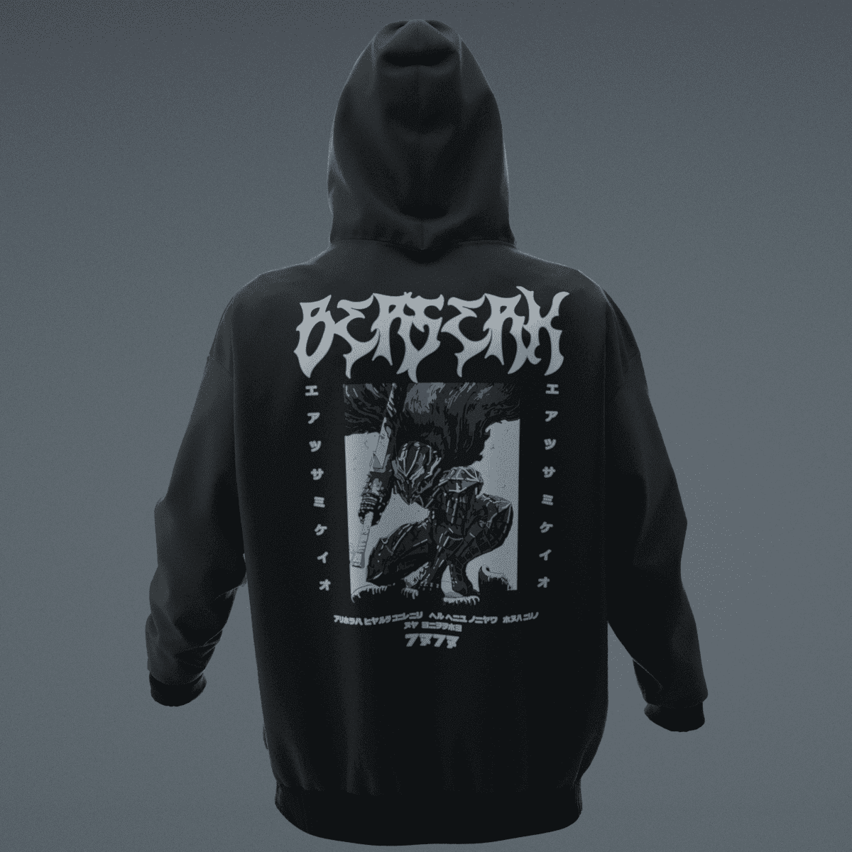 BERSERK Siyah Oversize Hoodie