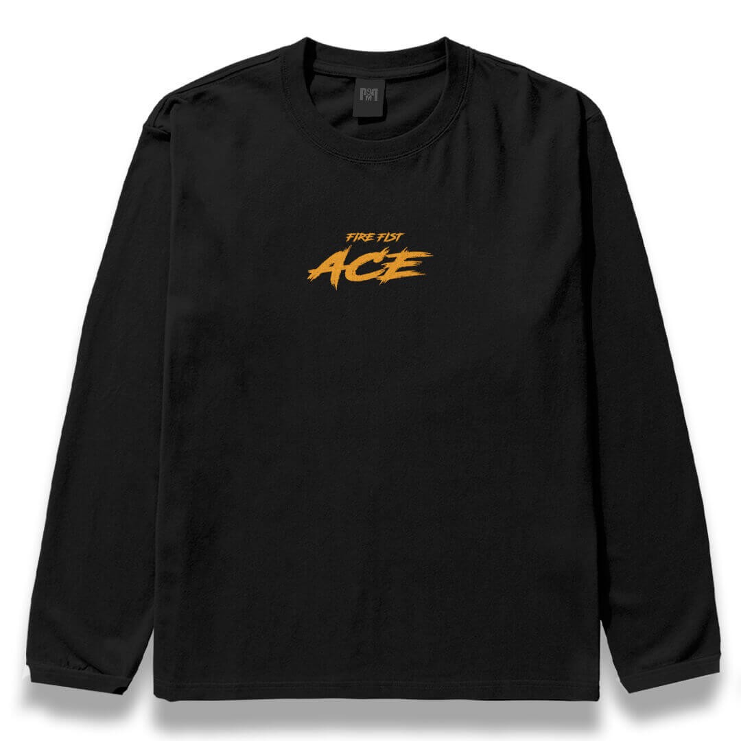 ACE Siyah Oversize Kalıp Long Sleeve